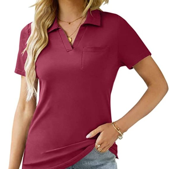Tops Leani Womens Xl V Neck Polo Poshmark